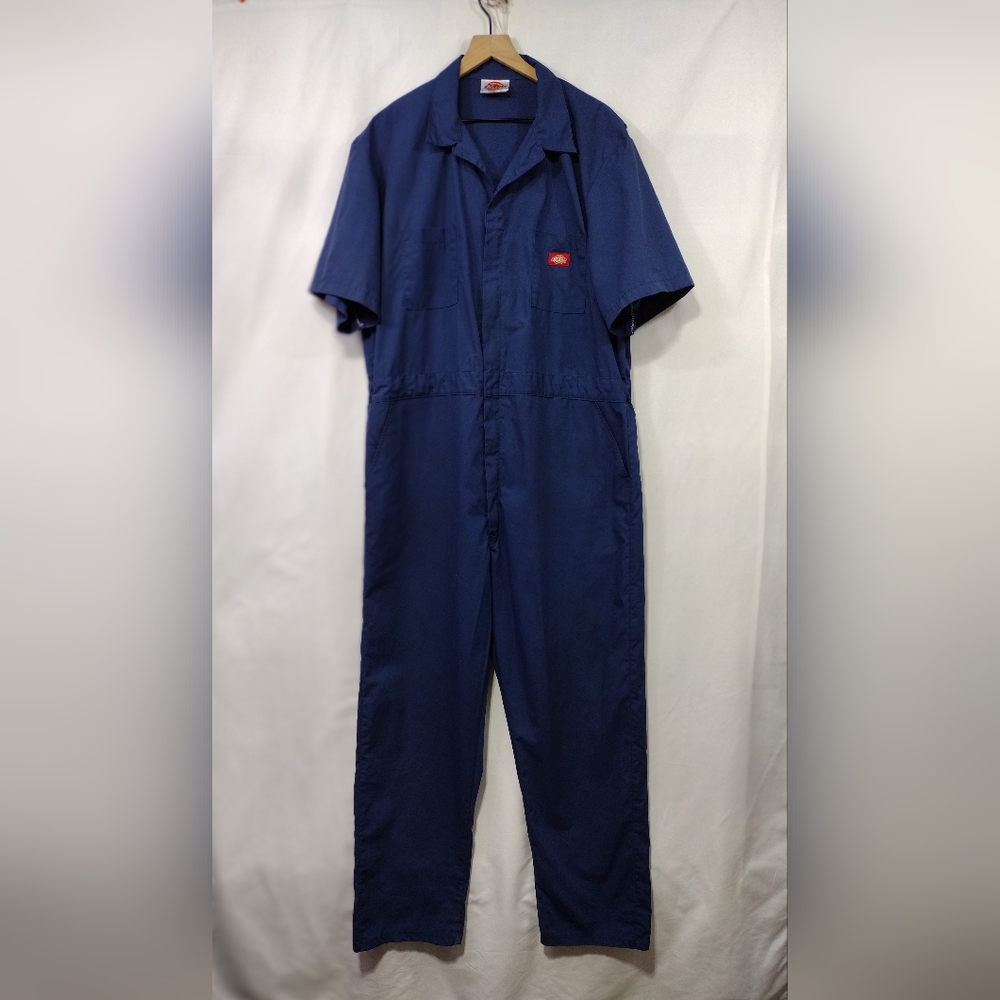 Vintage Dickies Work Coveralls Mechanics Jumpsuit Mens 3X Blue Boho Retro 90s - Picture 1 of 12